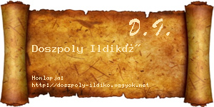 Doszpoly Ildikó névjegykártya