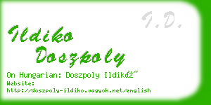 ildiko doszpoly business card